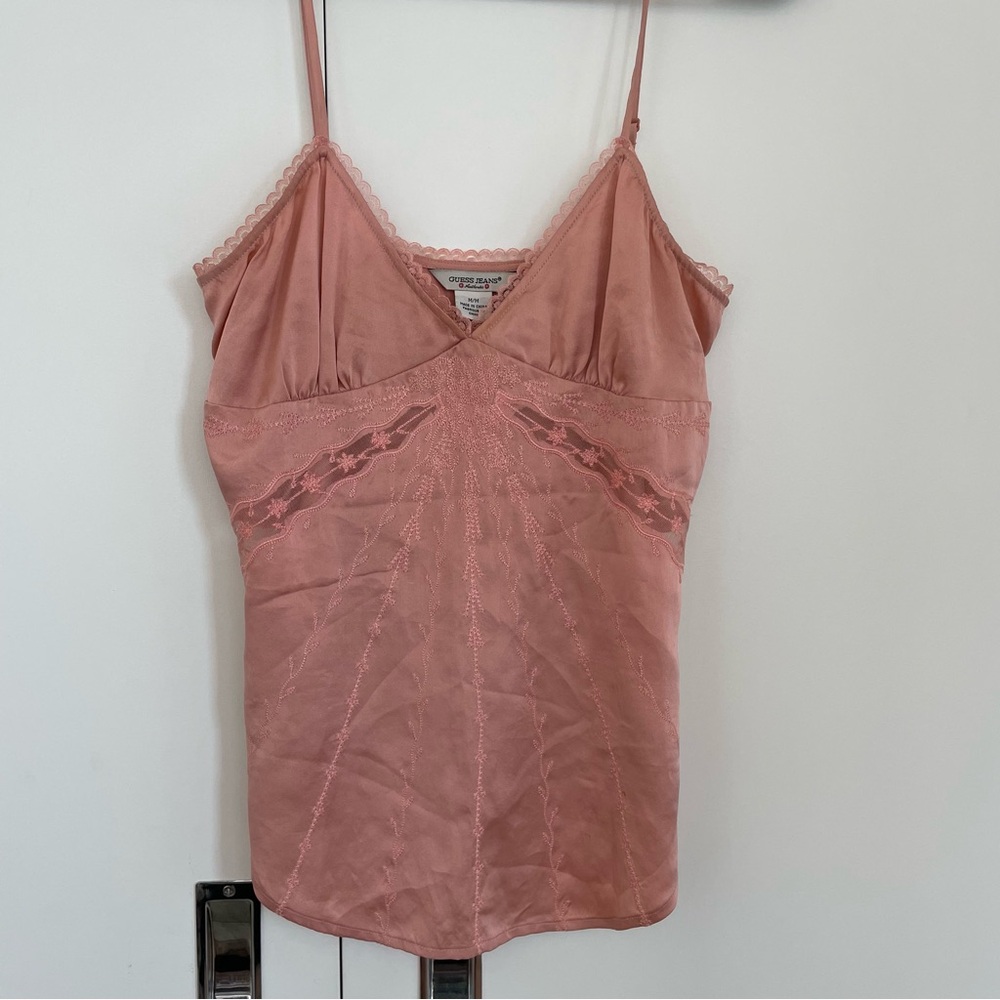 Vintage-Inspired Blush Pink Slip Tank Top
